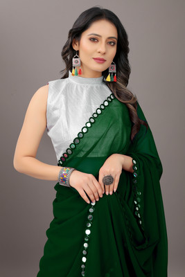 Laddu creation Georgette Embellished Blouse Material