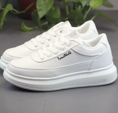 TrendWalk Original Luxury Branded Fashionable Men's Casual Walking Partywear Sneakers For Men(White , 10)