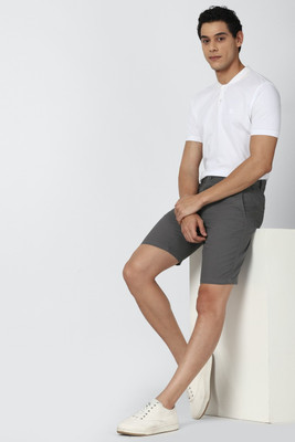 VAN HEUSEN Solid Men Grey Regular Shorts