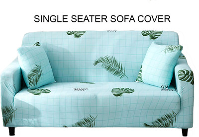 HOUSE OF QUIRK Polyester Plain 3 Seater Sofa Cover(Sky Blue Fern Pack of 1)
