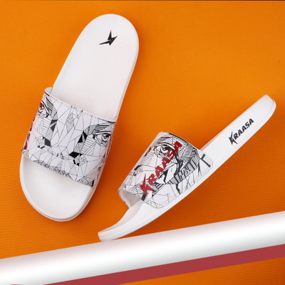 Kraasa Men Slides(White , 2)