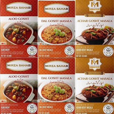 Mirza Sahab Aromatic & Flavourful Non-Veg Gosht Combo of 2*Aloo Gosht, 2*Dal Gosht, 2*Achar(6 x 50 g)