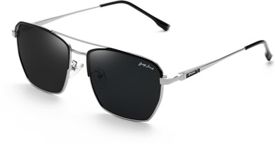 Grey Jack Retro Square Sunglasses(For Men & Women, Black)