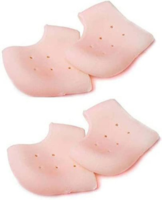 Lusty soul Silicone Foot Anti-Chapped Moisturizing Foot 2 pair half length heel support Heel Support(Beige)