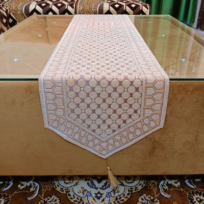 Saksham Enterprises Beige 183 cm Table Runner(Cotton)