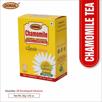 GOKUL CHAMOMILE TEA PACK OF 3 Herbs, Unflavoured, Chamomile Herbal Tea Bags Box(3 x 83.33 g)