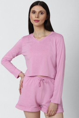 FOREVER 21 Casual Solid Women Pink Top