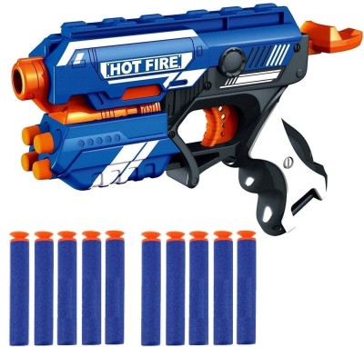 Chigy Wooh Blaze Storm Bullet Gun Toy with 10 Safe Soft Foam Bullets Target Shooting Battle Guns & Darts(Multicolor)