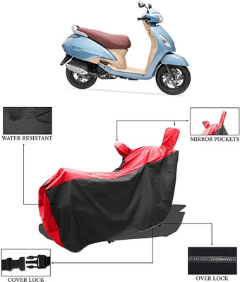 KEDIT Two Wheeler Cover for TVS(Jupiter Grande BS6, Red, Black)