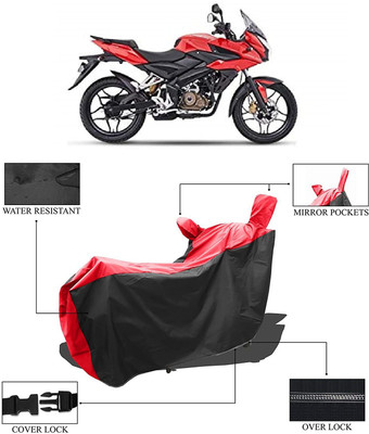 KEDIT Two Wheeler Cover for Bajaj(Pulsar AS 150, Red, Black)