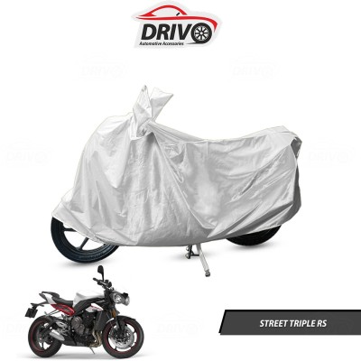 Drivo Waterproof Two Wheeler Cover for Triumph(Street Triple RS, Silver)