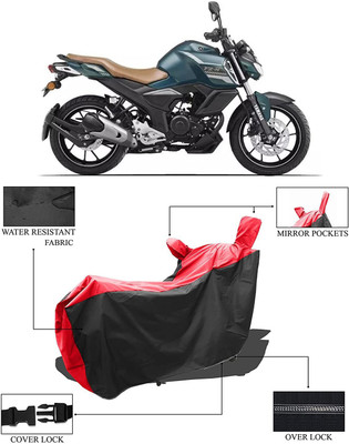 KEDIT Two Wheeler Cover for Yamaha(FZ S V3, Red, Black)