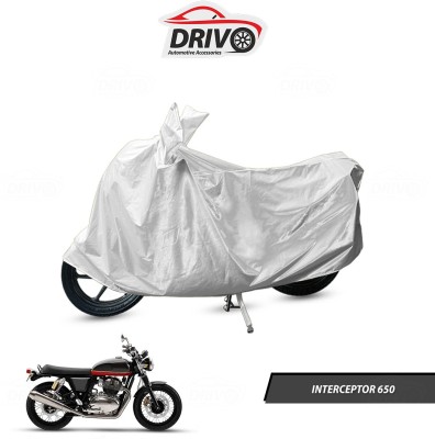 Drivo Waterproof Two Wheeler Cover for Royal Enfield(Interceptor 650, Silver)