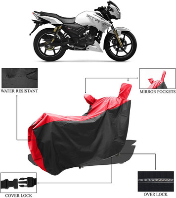 KEDIT Two Wheeler Cover for TVS(Apache RTR 180, Red, Black)