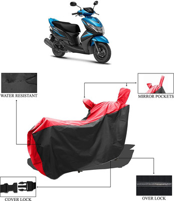 KEDIT Two Wheeler Cover for Yamaha(Ray, Red, Black)