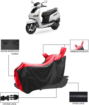 KEDIT Two Wheeler Cover for TVS(iQube Electric, Red, Black)