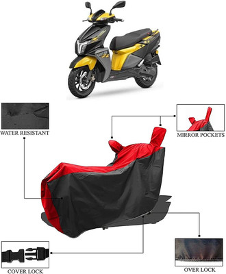 KEDIT Two Wheeler Cover for TVS(Ntorq 125, Red, Black)