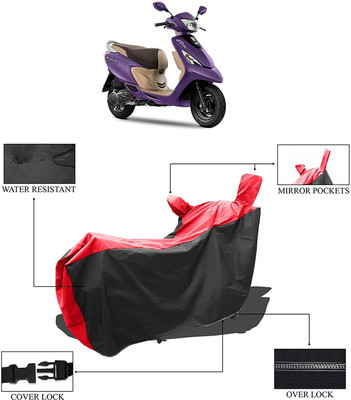 KEDIT Two Wheeler Cover for TVS(Scooty Zest, Red, Black)