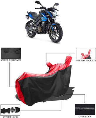 KEDIT Two Wheeler Cover for Bajaj(Pulsar 250, Red, Black)