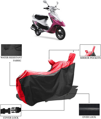 KEDIT Two Wheeler Cover for TVS(Pep+, Red, Black)