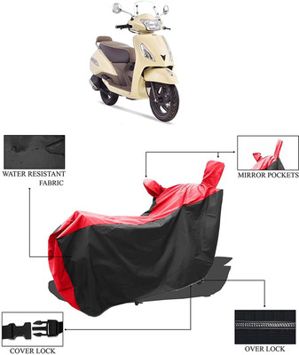 KEDIT Two Wheeler Cover for TVS(Jupiter classic, Red, Black)