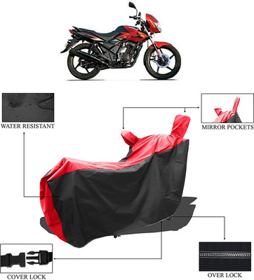 KEDIT Two Wheeler Cover for TVS(Flame DS 125, Red, Black)