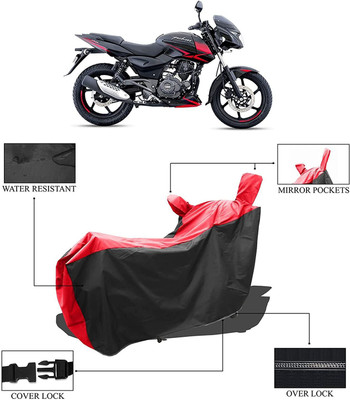 KEDIT Two Wheeler Cover for Bajaj(Pulsar 150 DTS-i, Red, Black)