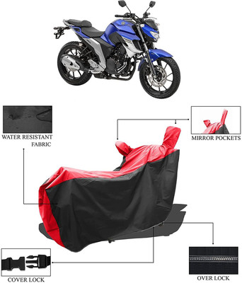 KEDIT Two Wheeler Cover for Yamaha(FZ 25, Red, Black)