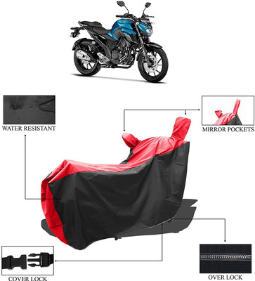 KEDIT Two Wheeler Cover for Yamaha(FZ, Red, Black)