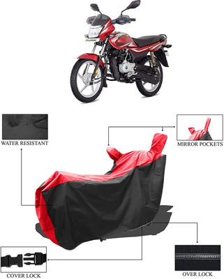 KEDIT Two Wheeler Cover for Bajaj(Platina 100, Red, Black)