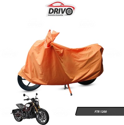 Drivo Waterproof Two Wheeler Cover for Indian(FTR 1200, Orange)