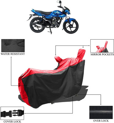 KEDIT Two Wheeler Cover for Bajaj(XCD 125cc, Red, Black)