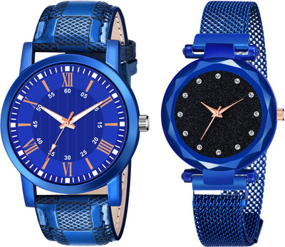 Rozti Rozti High Quality Casual Formal Ladies Gents Watch For Girls & Boy’s Set Of 2 Analog Watch  - For Couple