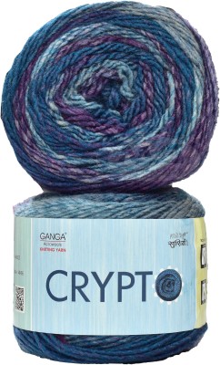 KNIT KING Ganga Knitting Yarn Thick Chunky Wool, K_K Crypto Rusty Blue 200 gm ART- ABBC