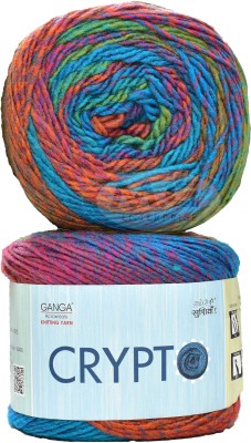 M.G Enterprise Knitting Yarn Thick Chunky Wool, M_G Crypto Rainbow 200 gm