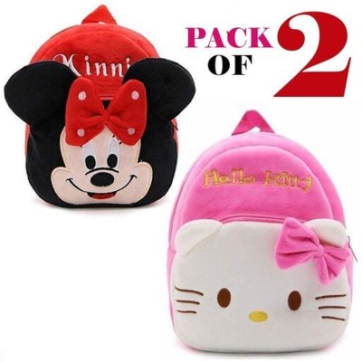 INDIGNITE RED MINNIE AND HELLO KITTY PRINTED BAGS 12 L Backpack(Red)