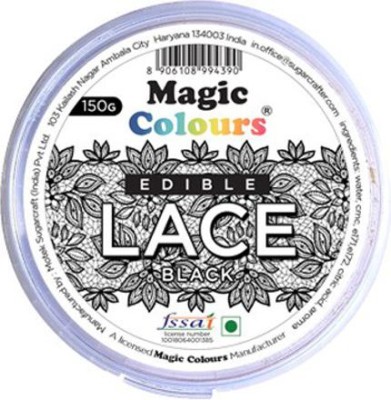 Magic Colours READY TO USE SUGAR LACE Cake Lace BLACK Icing Sugar Paste(150 g)