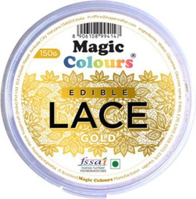Magic Colours READY TO USE SUGAR LACE Cake Lace GOLD Icing Sugar Paste(150 g)
