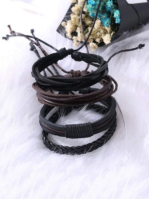 Kairangi Leather Bracelet(Pack of 4)