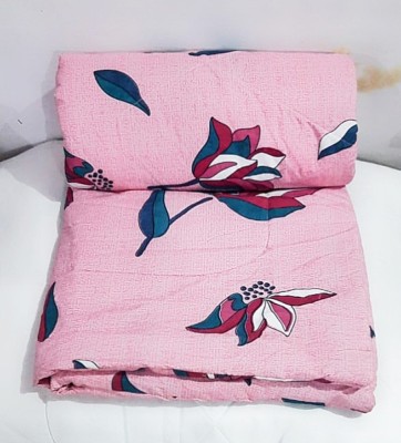 Skytex Floral Single Comforter for  AC Room(Poly Cotton, Pink)