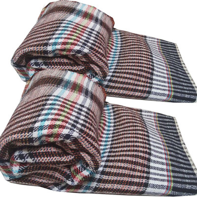 Dehati Homez Checkered Single Throw for  AC Room(Poly Cotton, Maroon and White)