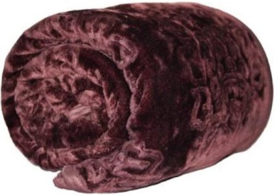 SHOORAAY Self Design Single Mink Blanket for  Heavy Winter(Woollen Blend, Coffee)