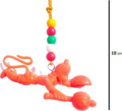 gandak Lord Flying Hanuman Plastic Orange 18cm Car/Bus/Home/Office/Shop/truck Car Hanging Ornament(Pack of 1)