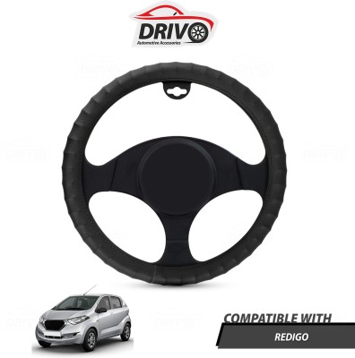 Drivo Steering Cover For Datsun Universal For Car(Black, Leatherite)