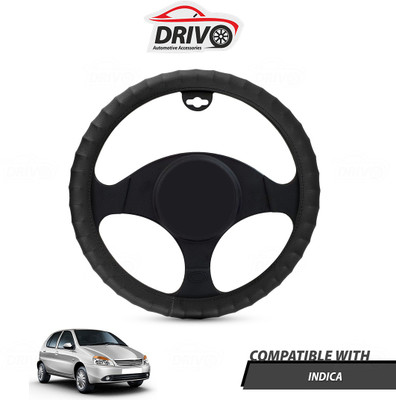 Drivo Steering Cover For Tata Indica(Black, Leatherite)