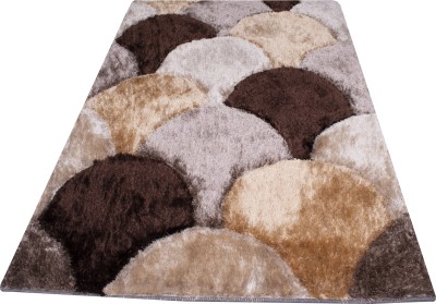 Woolpik Brown Polyester Carpet(4 cm,  X 6 cm, Rectangle)