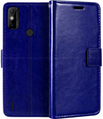 COST TO COST Flip Cover for Tecno Spark 6 Go leather flip cover, Spark 6 go KE5j, KE5k(Blue, Black, Shock Proof, Pack of: 1)