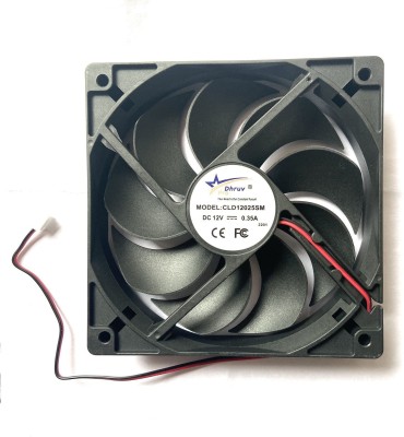 DHRUV-PRO 12 V Dc Cabinet Fan 4-Inch Square (120*120*25 MM) Cooling fan Cooler(Black)
