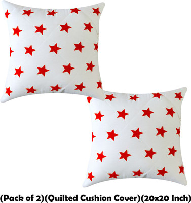 Linenovation Polycotton Cushions Cover(50.8 cm*50.8 cm, Pack of 2, Red)