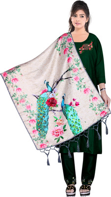 Bloviate Silk Blend Printed, Self Design, Polka Print Women Dupatta